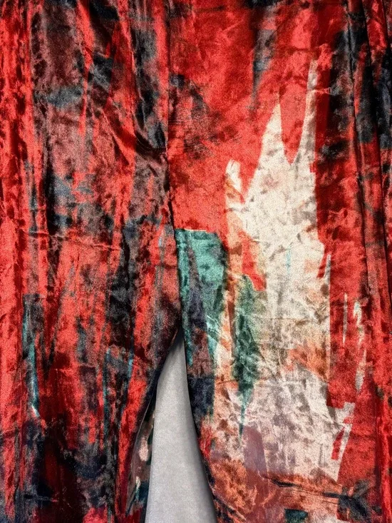 Free People Rendal Multicolor Velvet Flare Pants - Red, Blue, Green - Picture 7 of 14